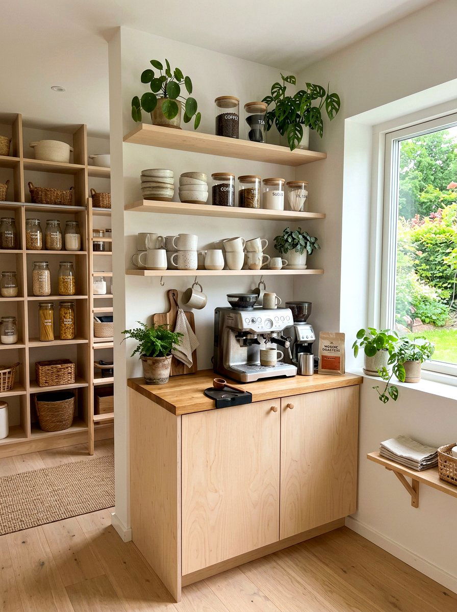 Scandinavian Pantry Coffee Station - 30 walk in pantry cafe ideas