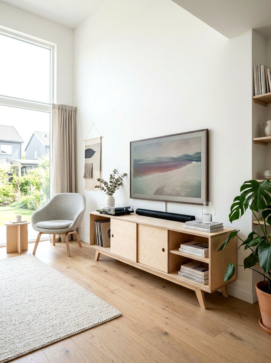 30 TV Over Console Ideas to Create a Clean, Cinematic Living Room