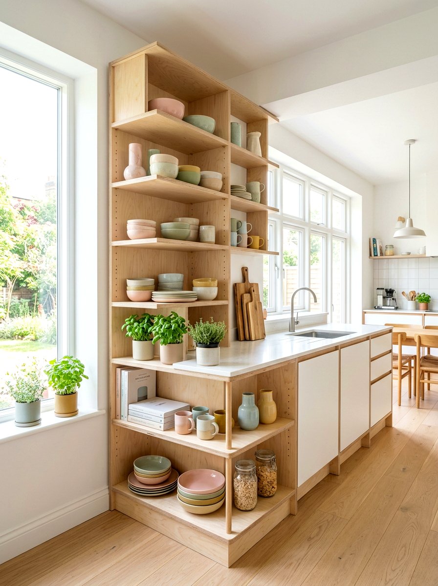 Scandinavian Plywood Unit - 30 tea shelf styling ideas