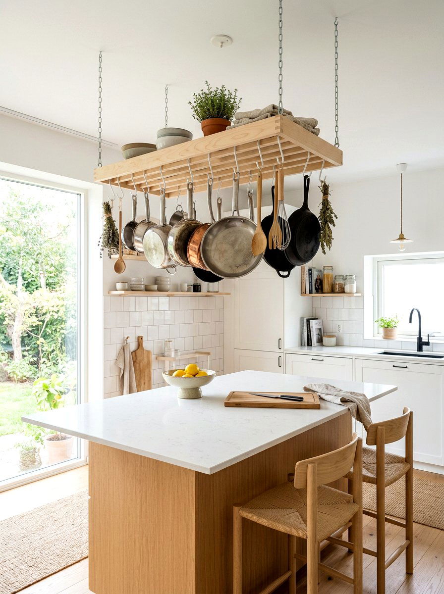 Scandinavian Pot Rack - 30 ceiling pot rack ideas