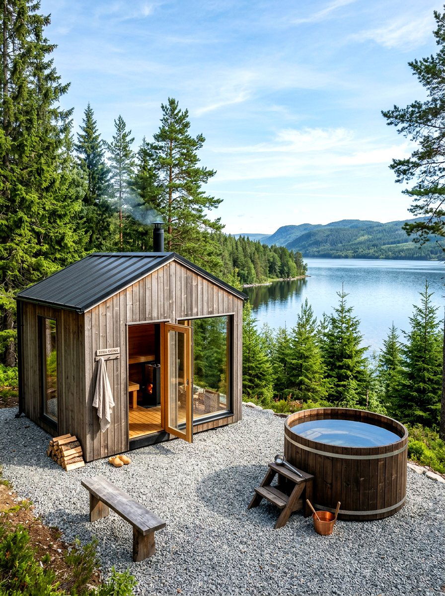 Scandinavian Sauna Spa Retreat - 30 spa patio retreat ideas
