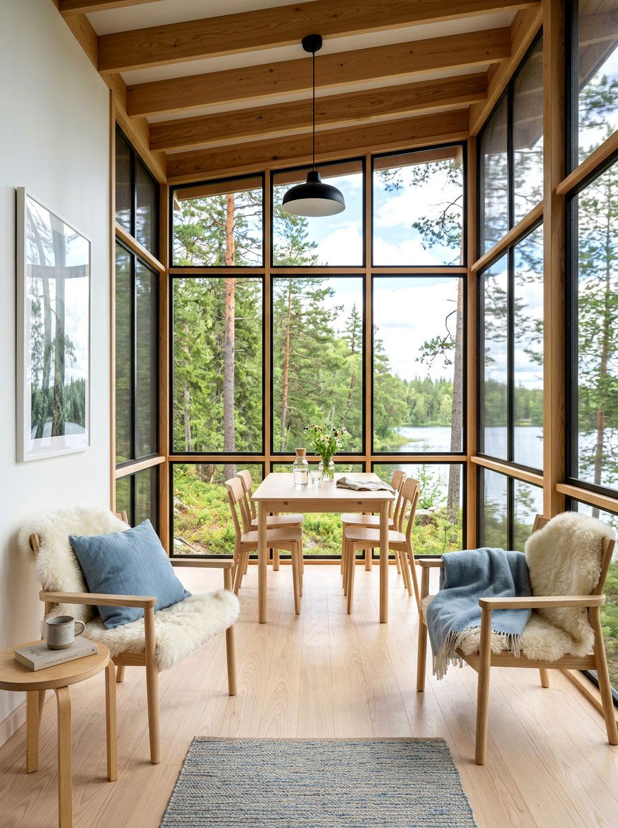 Scandinavian Screened Room - 30 screened patio ideas