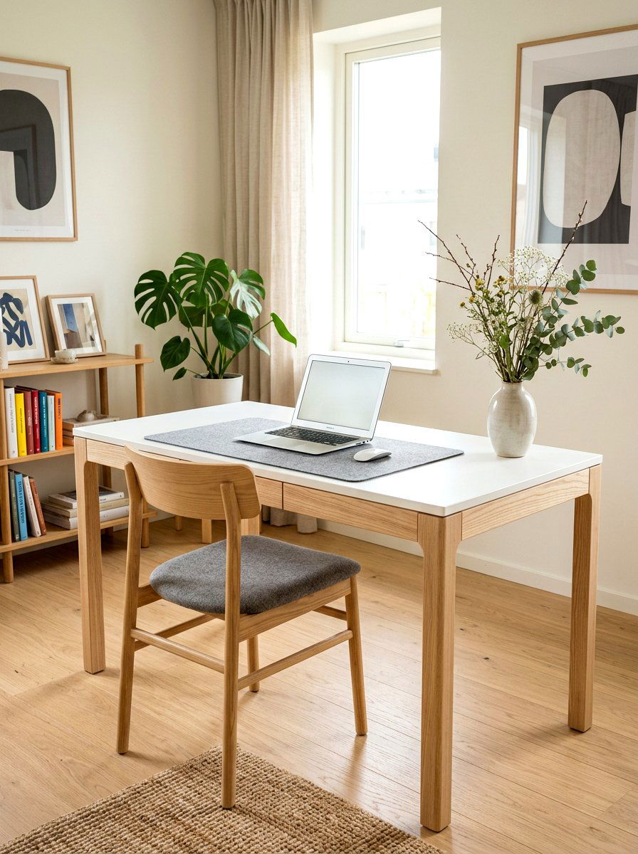 Scandinavian Simple Desk - 30 office nook apartment ideas