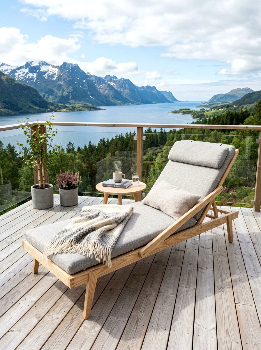 Scandinavian Simple Lounger - 30 chaise lounge patio ideas