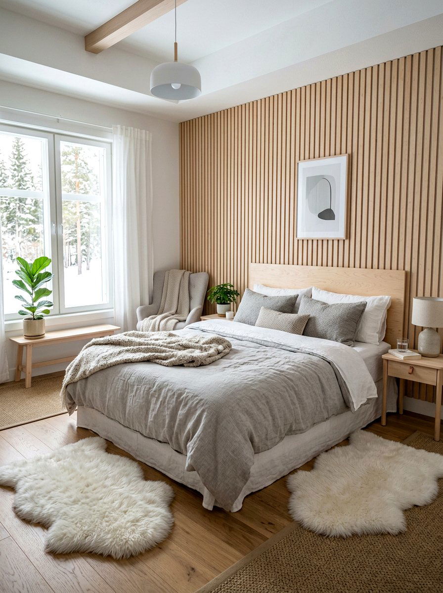Scandinavian Slat Wall Headboard - 30 slat wall headboard ideas