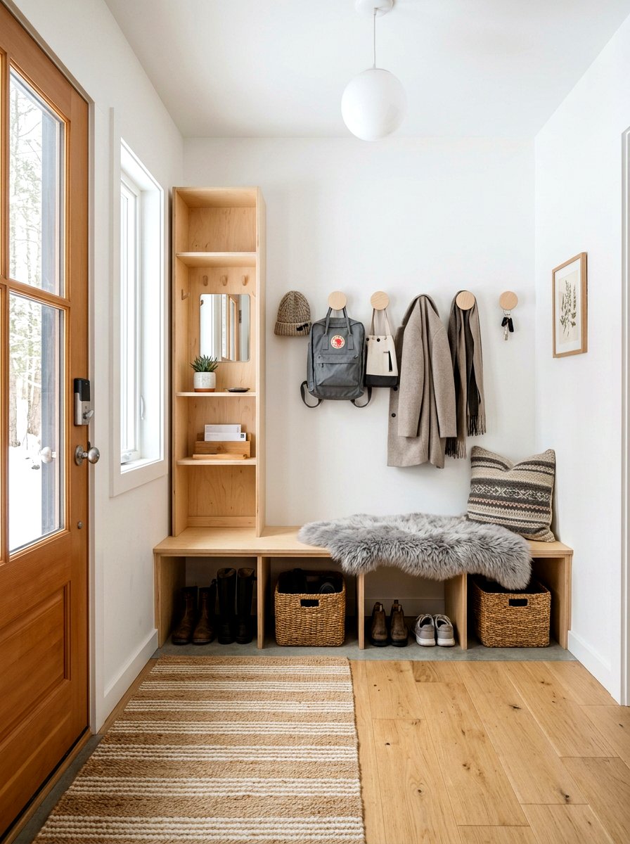 Scandinavian Small Mudroom - 30 small mudroom ideas