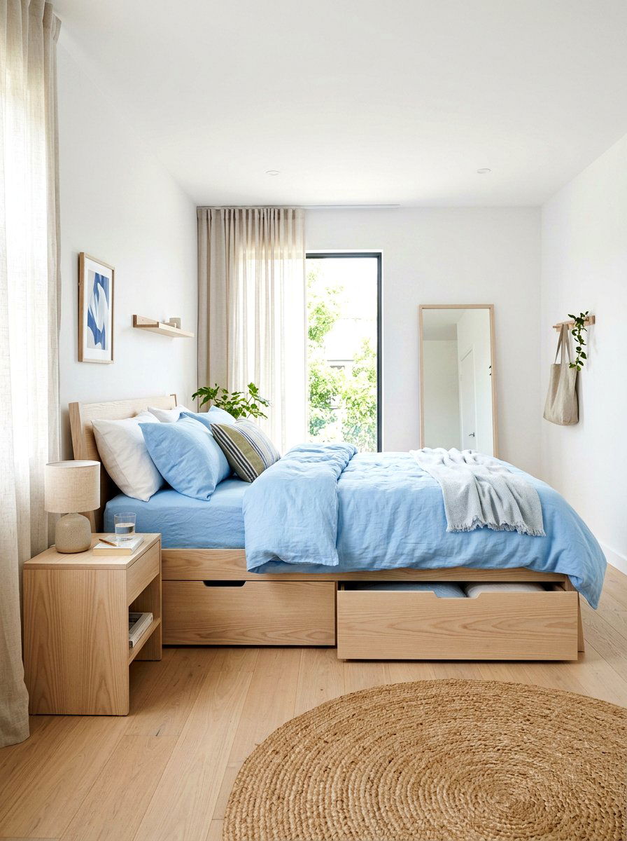 Scandinavian Storage Bed - 30 storage bed apartment ideas