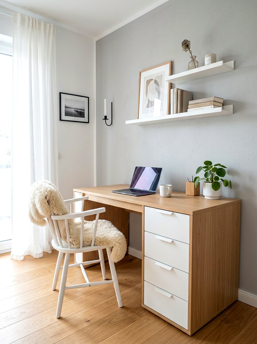 Scandinavian Storage Desk - 30 teen bedroom desk ideas