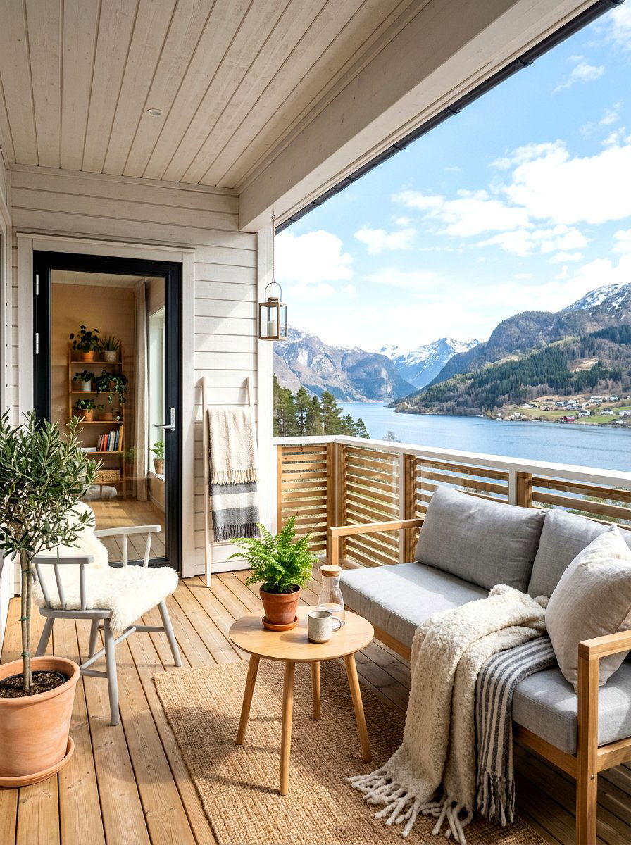 Scandinavian Style Balcony - 30 narrow balcony ideas