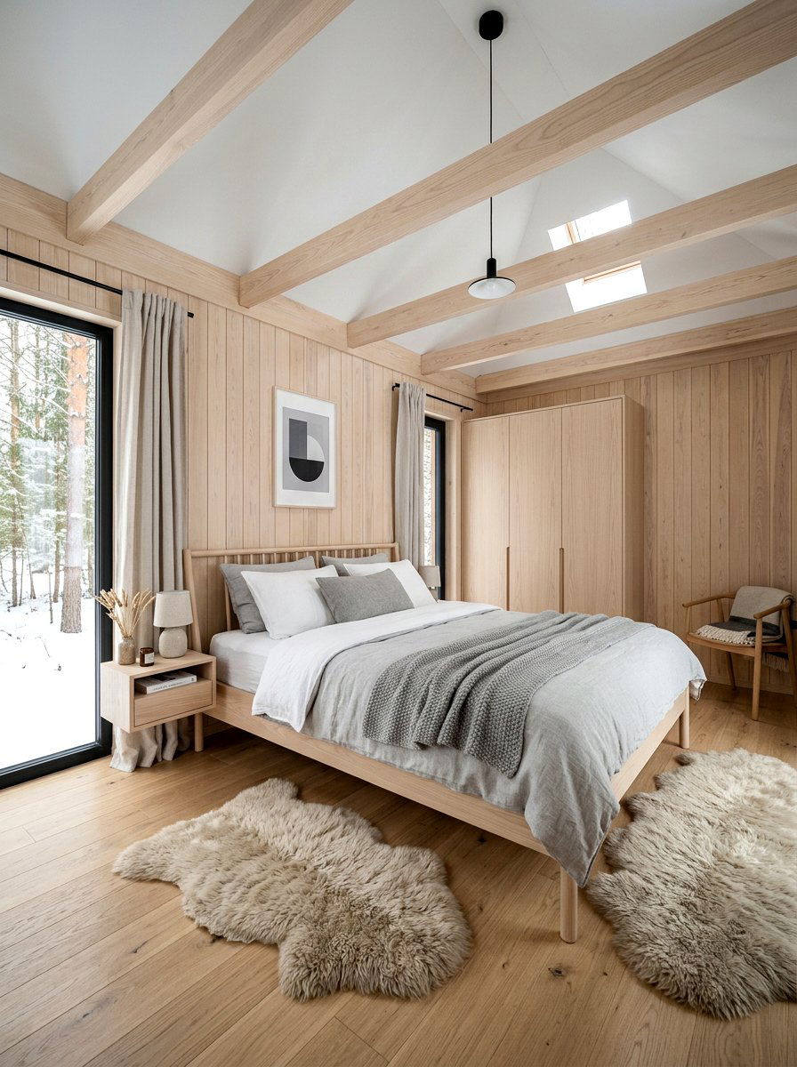 Scandinavian Style Cabin Bedroom - 30 cabin bedroom ideas