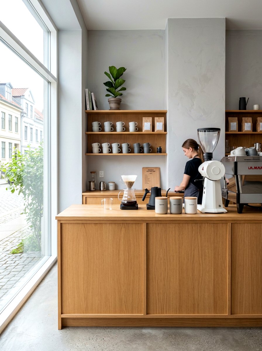 Scandinavian Style Coffee Counter - 30 aesthetic home cafe setup ideas
