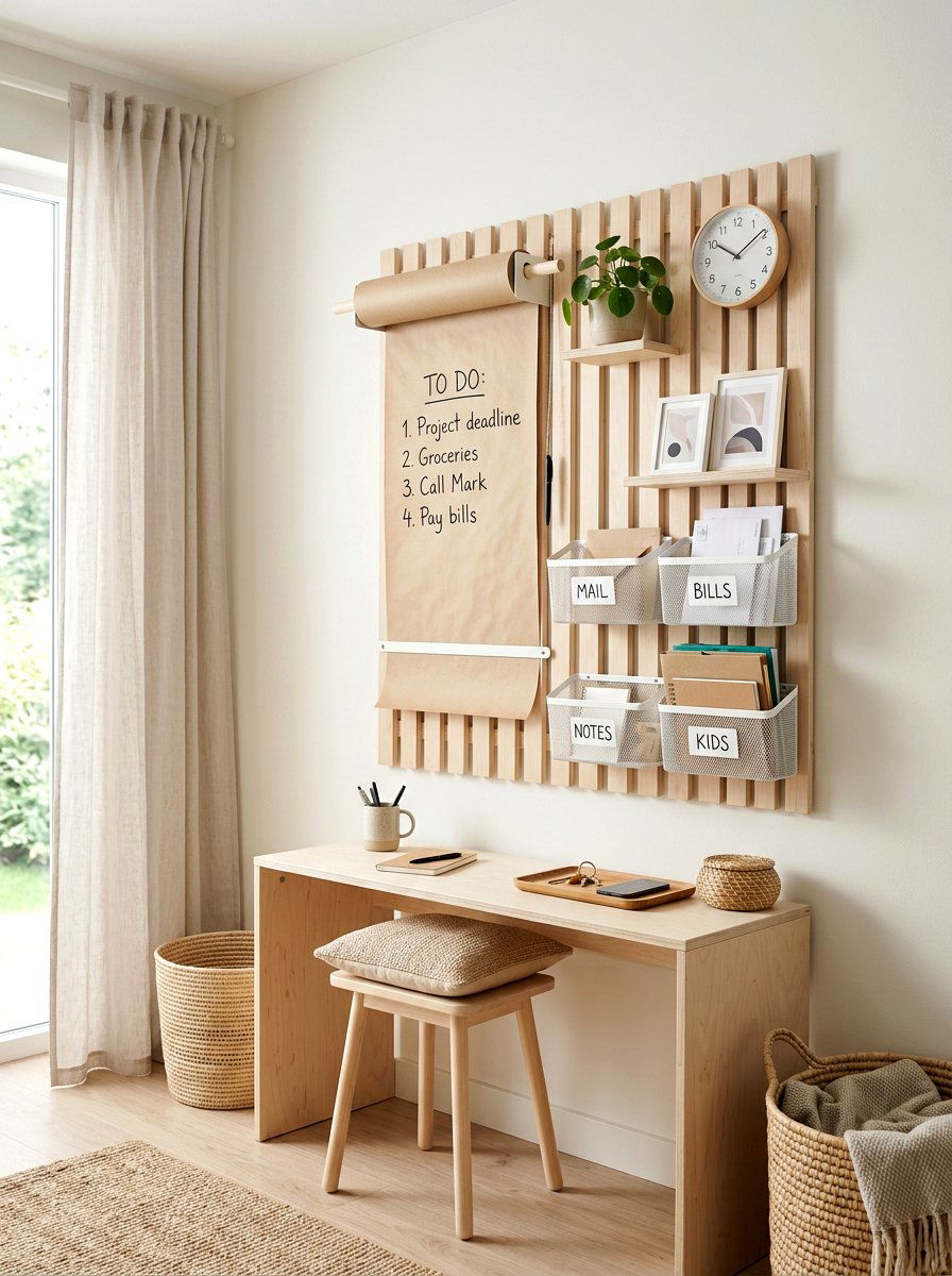 Scandinavian Style Command Center - 30 family message center ideas