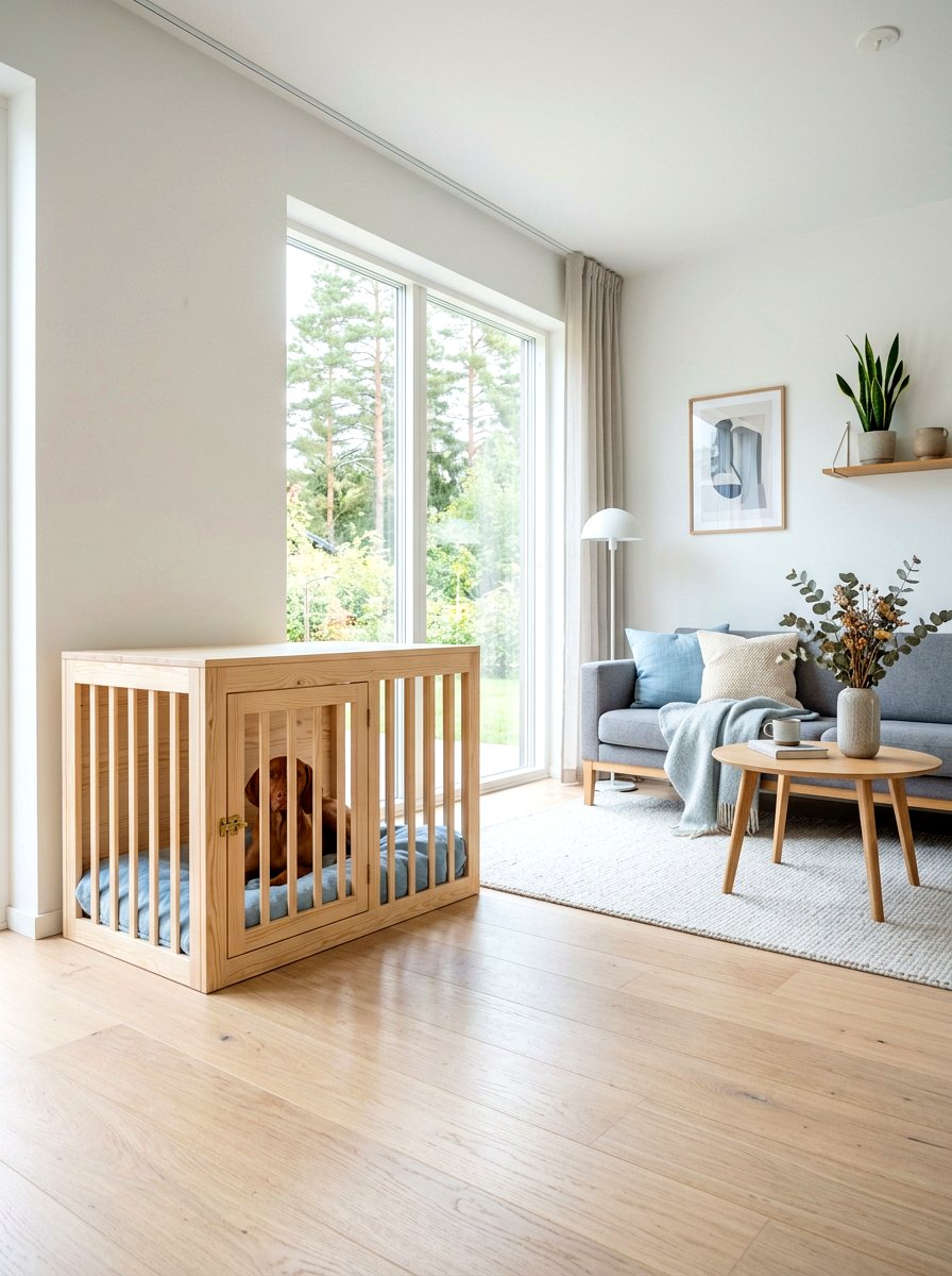 Scandinavian Style Dog Crate - 30 indoor dog crate ideas