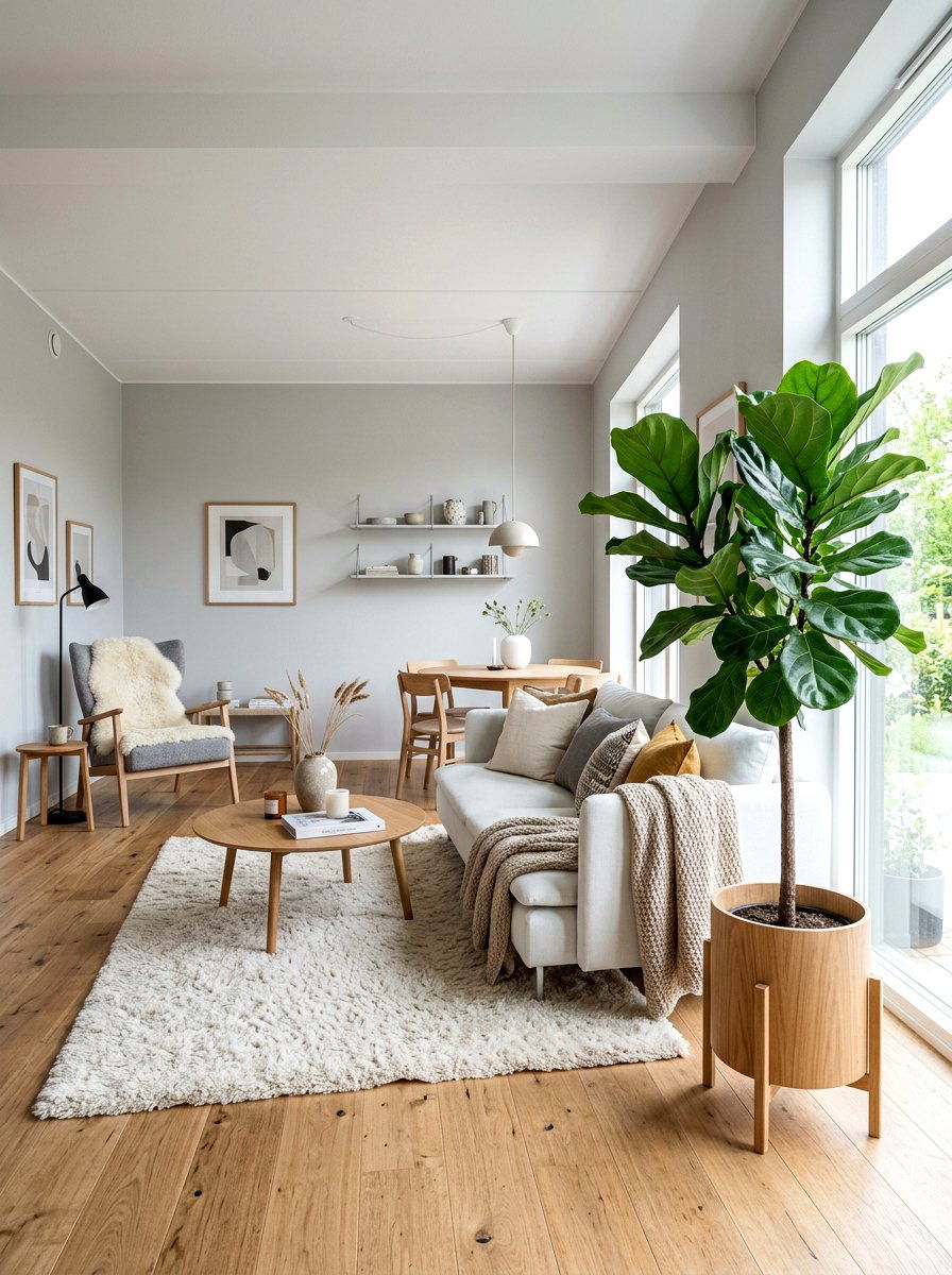 Scandinavian Style Fiddle Leaf Fig - 30 fiddle leaf fig decor ideas