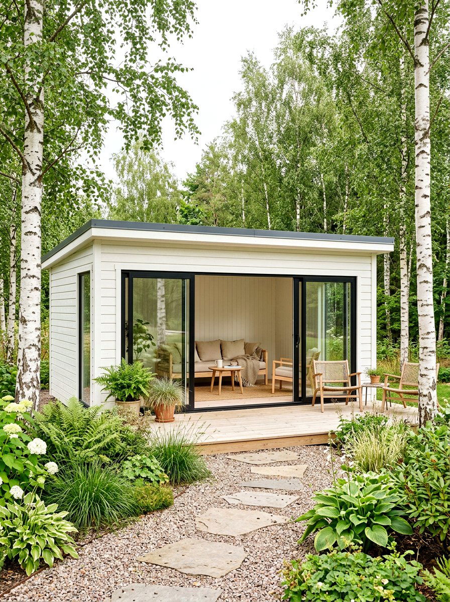 Scandinavian Style Garden Room - 30 outdoor garden room ideas