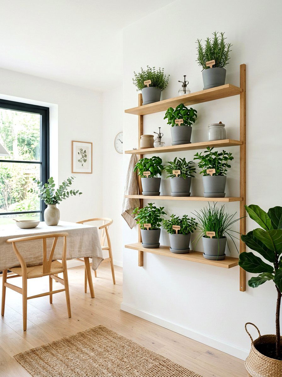 Scandinavian Style Herb Display - 30 indoor herb garden ideas