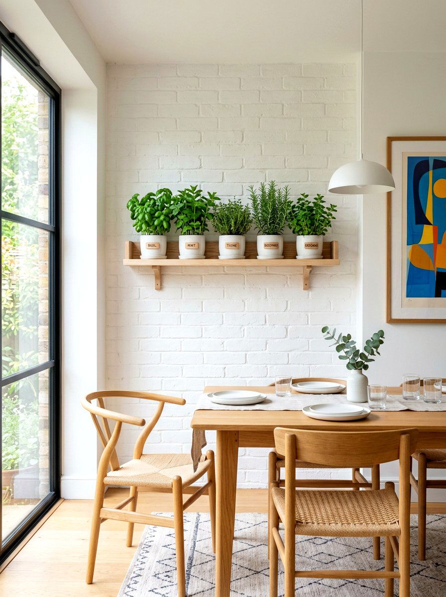 Scandinavian Style Herb Shelf - 30 modern herb garden ideas