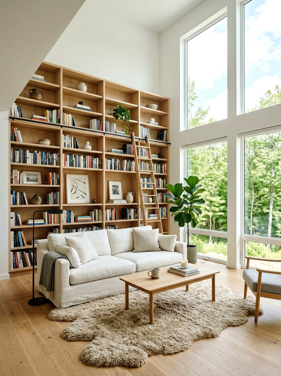 Scandinavian Style Living Room Library - 30 library style living room ideas