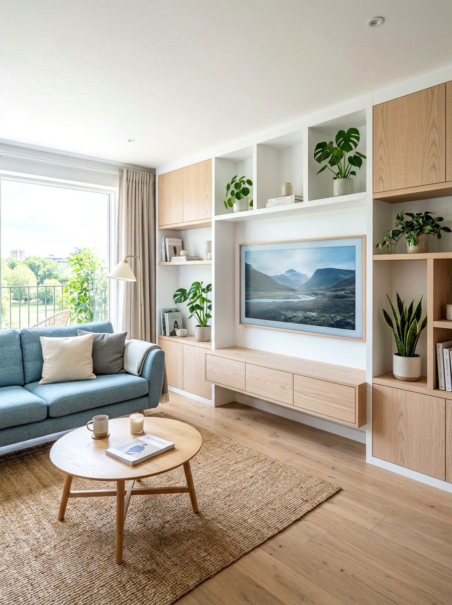 Scandinavian Style Media Wall - 30 built in media wall ideas