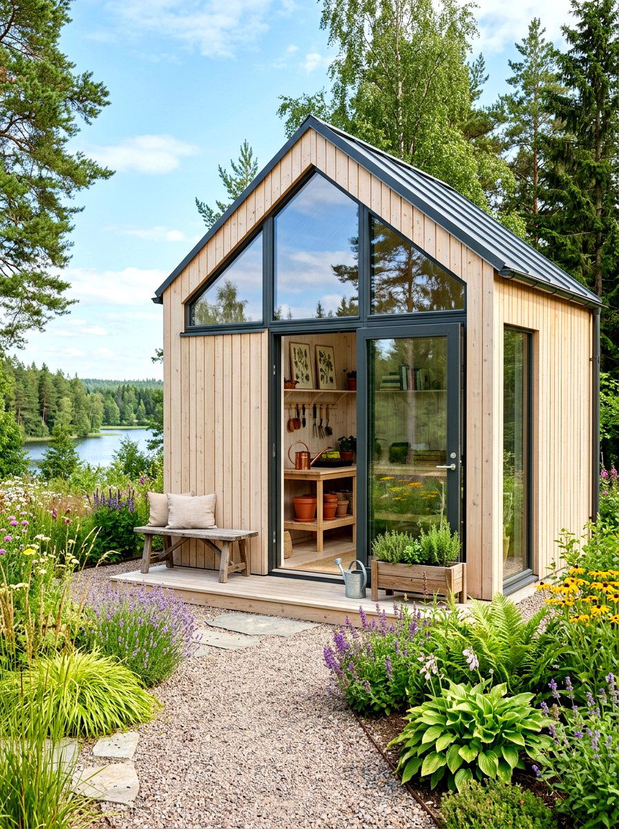 Scandinavian Style Potting Shed - 30 potting shed ideas