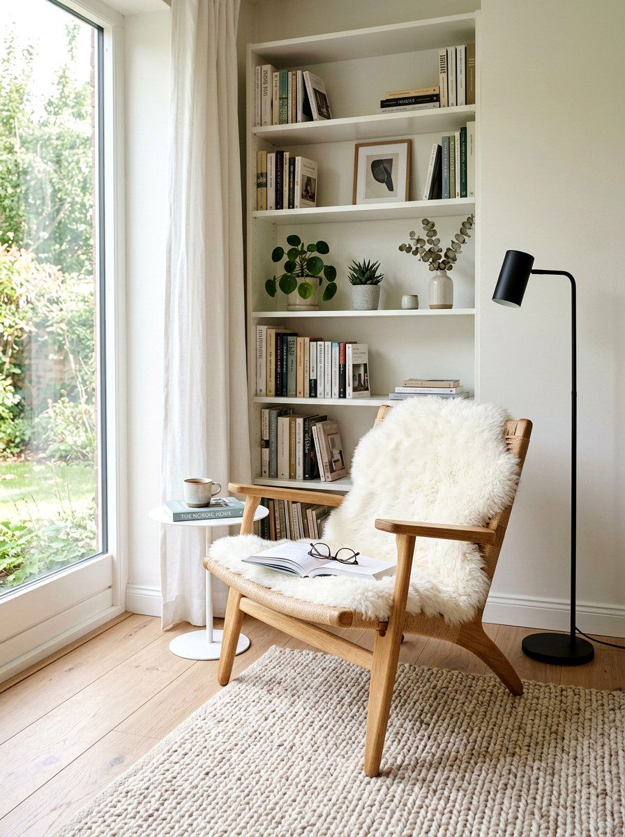 Scandinavian Style Reading Nook - 30 reading nook ideas