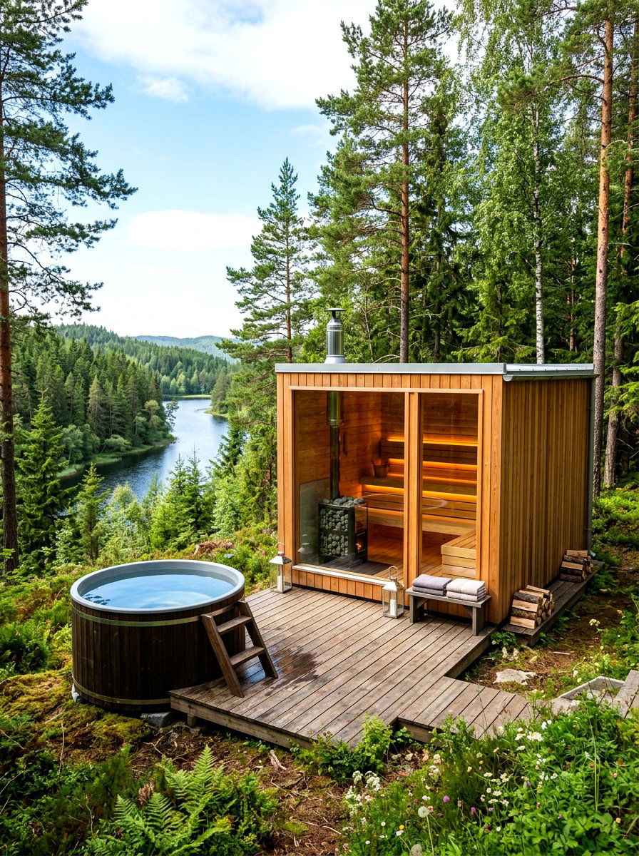 Scandinavian Style Sauna - 30 modern backyard ideas