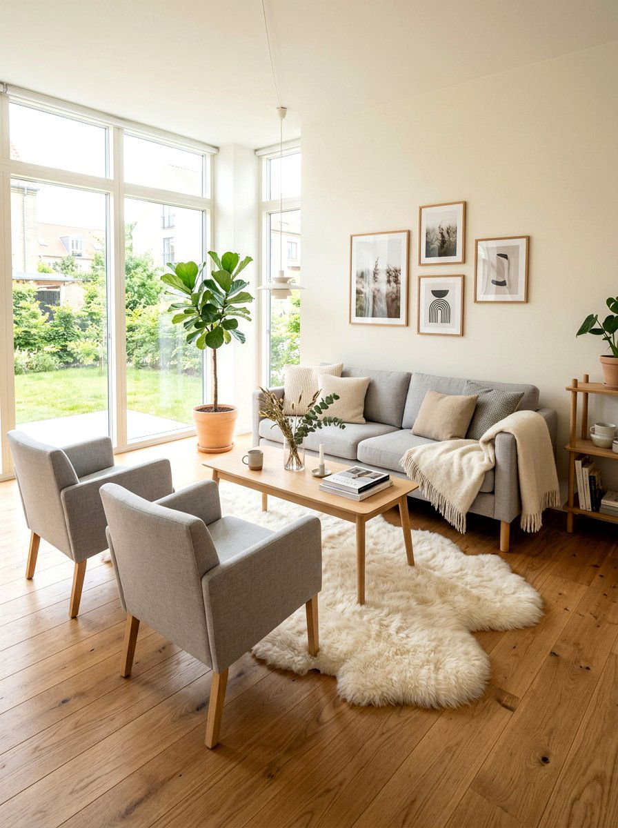Scandinavian Style Seating Arrangement - 30 loveseat and chair layout ideas