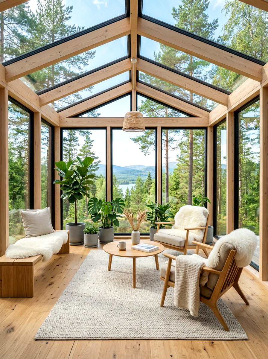 Scandinavian Style Solarium - 30 indoor garden room ideas
