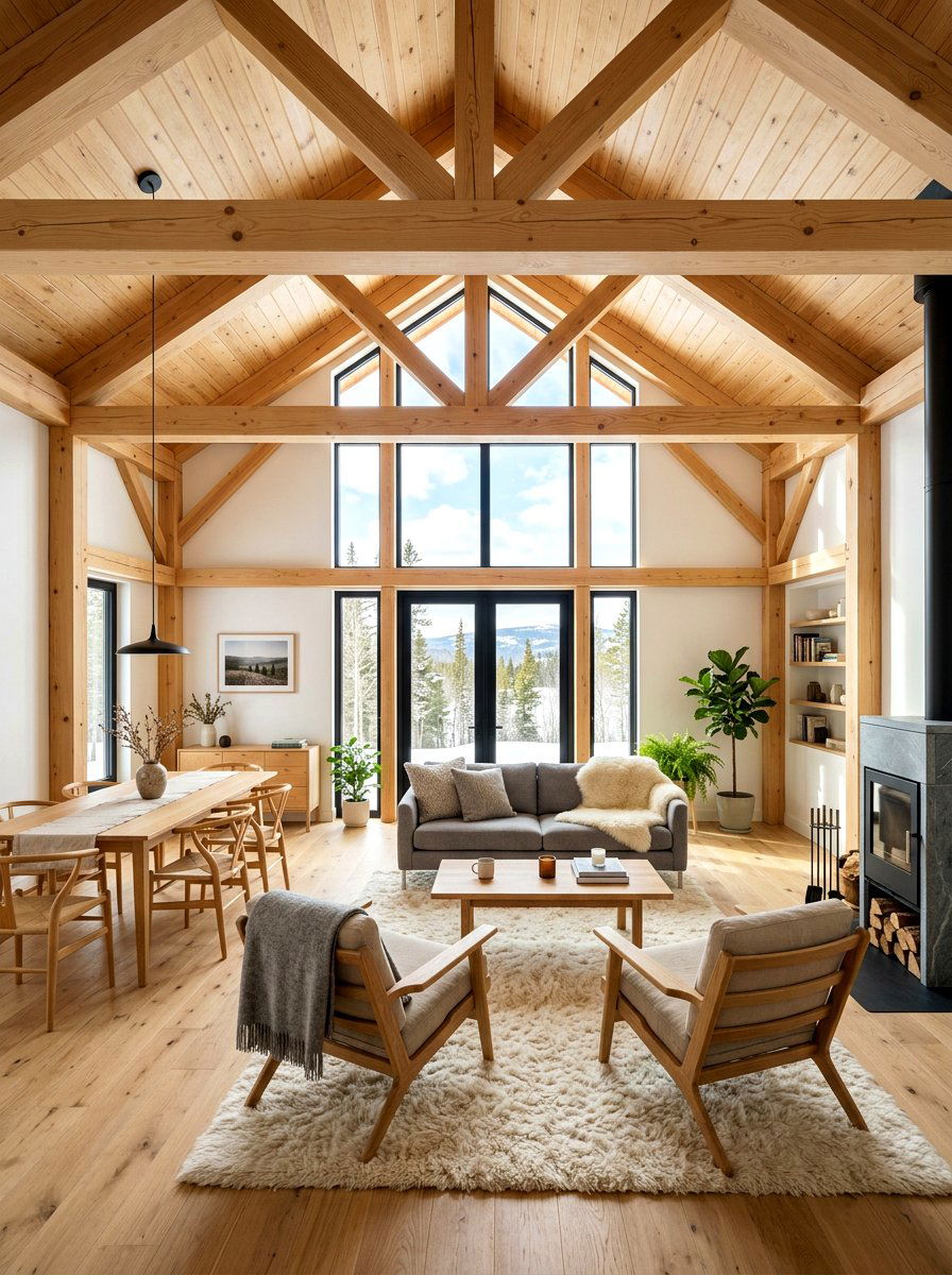 Scandinavian Style Vaulted Great Room - 30 vaulted great room ideas