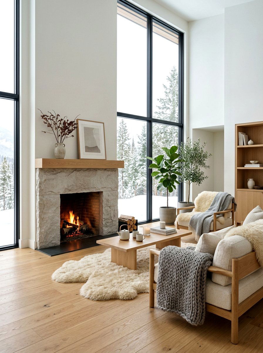 Scandinavian Style Winter Lounge - 30 cozy winter lounge ideas