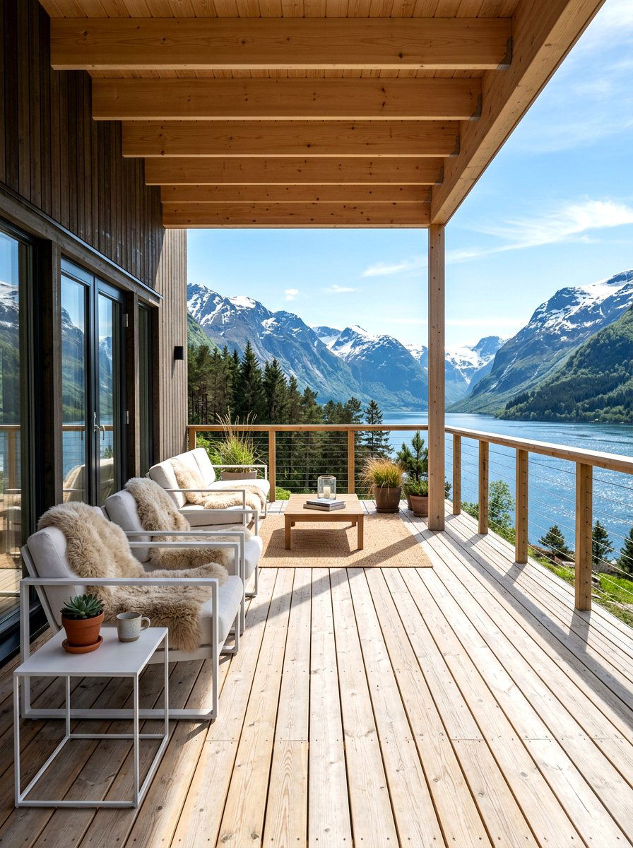 Scandinavian Style Wood Deck - 30 covered deck ideas