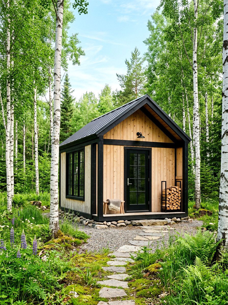 Scandinavian Style Wood Shed - 30 wood storage shed ideas