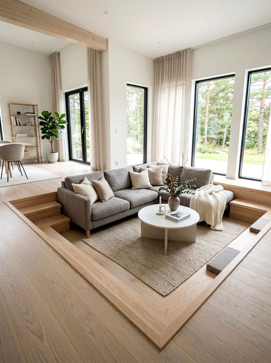 Scandinavian Sunken Living Room - 30 sunken living room ideas