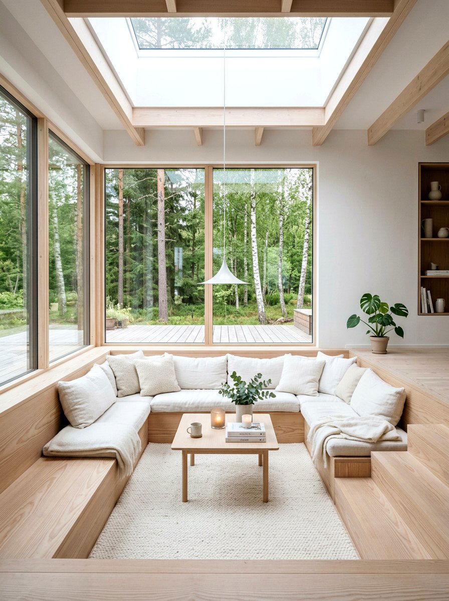 Scandinavian Sunken Living Room - 30 conversation pit living room ideas