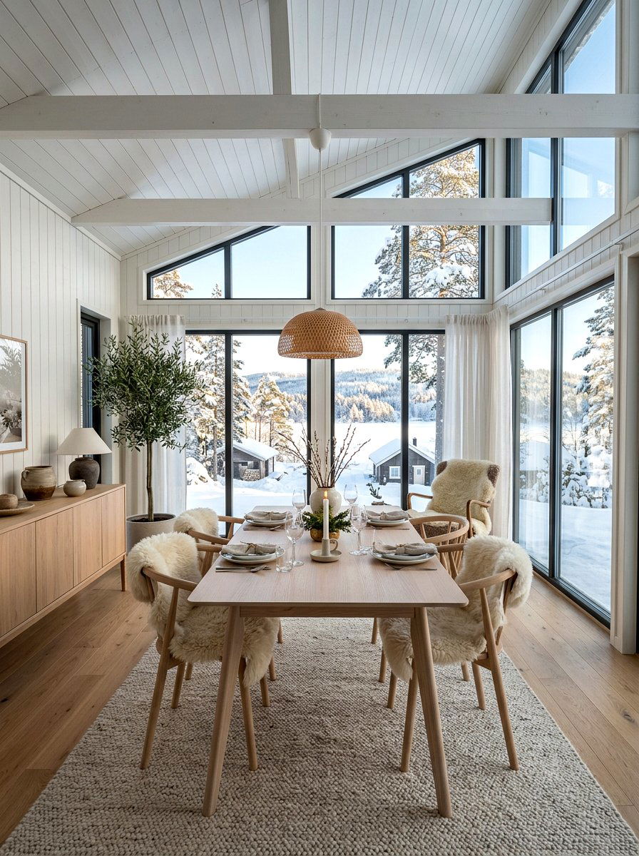 Scandinavian Sunroom Dining - 30 indoor outdoor breakfast room ideas