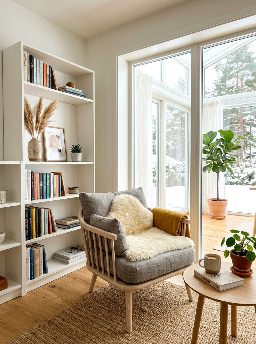 Scandinavian Sunroom Nook - 30 sunroom reading nook ideas