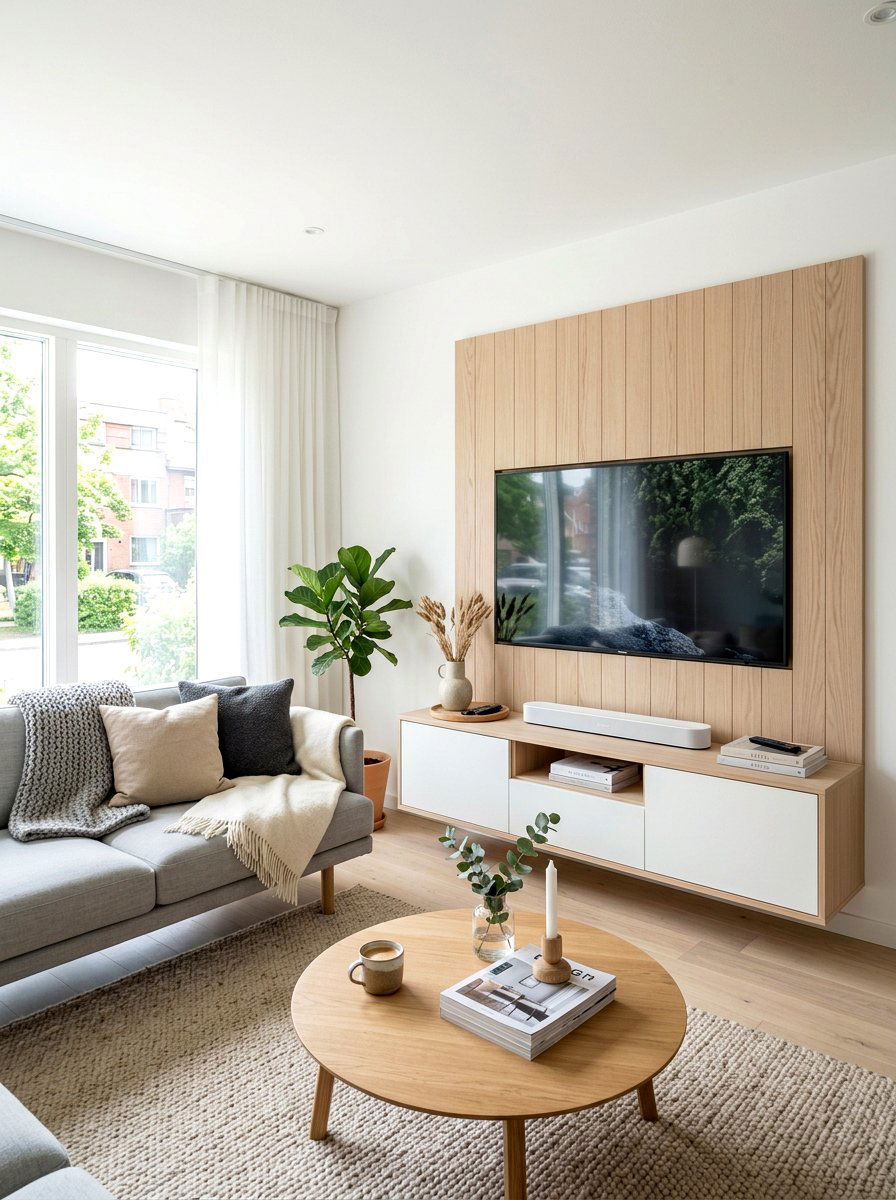 Scandinavian TV Wall - 30 TV wall panel ideas