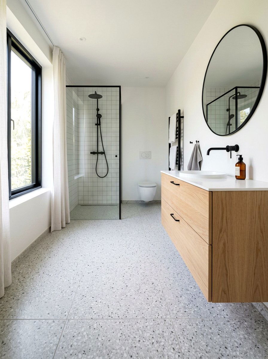 Scandinavian Terrazzo Bathroom - 30 terrazzo floor bathroom ideas