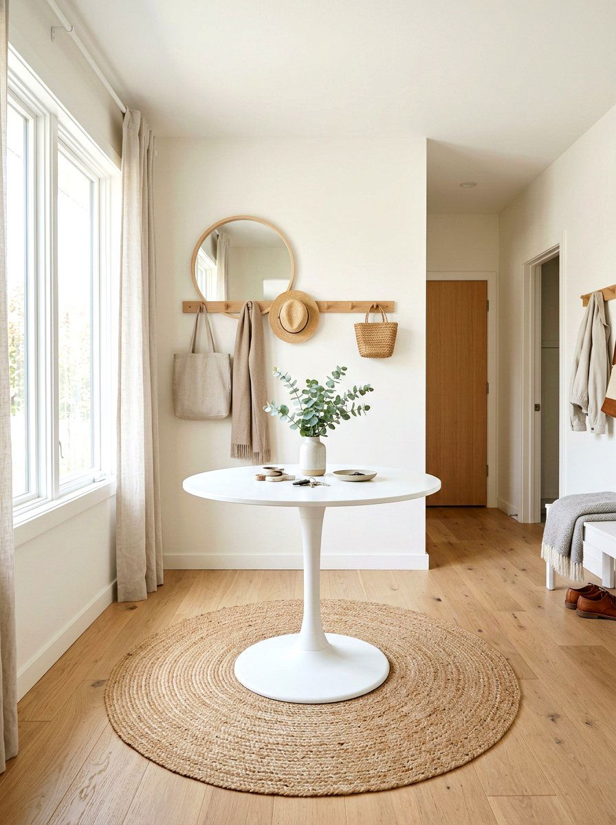 Scandinavian White Pedestal Table - 30 pedestal entry table ideas
