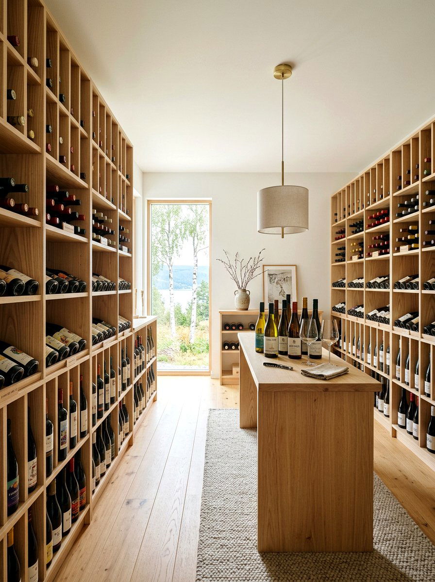 Scandinavian Wine Storage Room - 30 basement wine room ideas