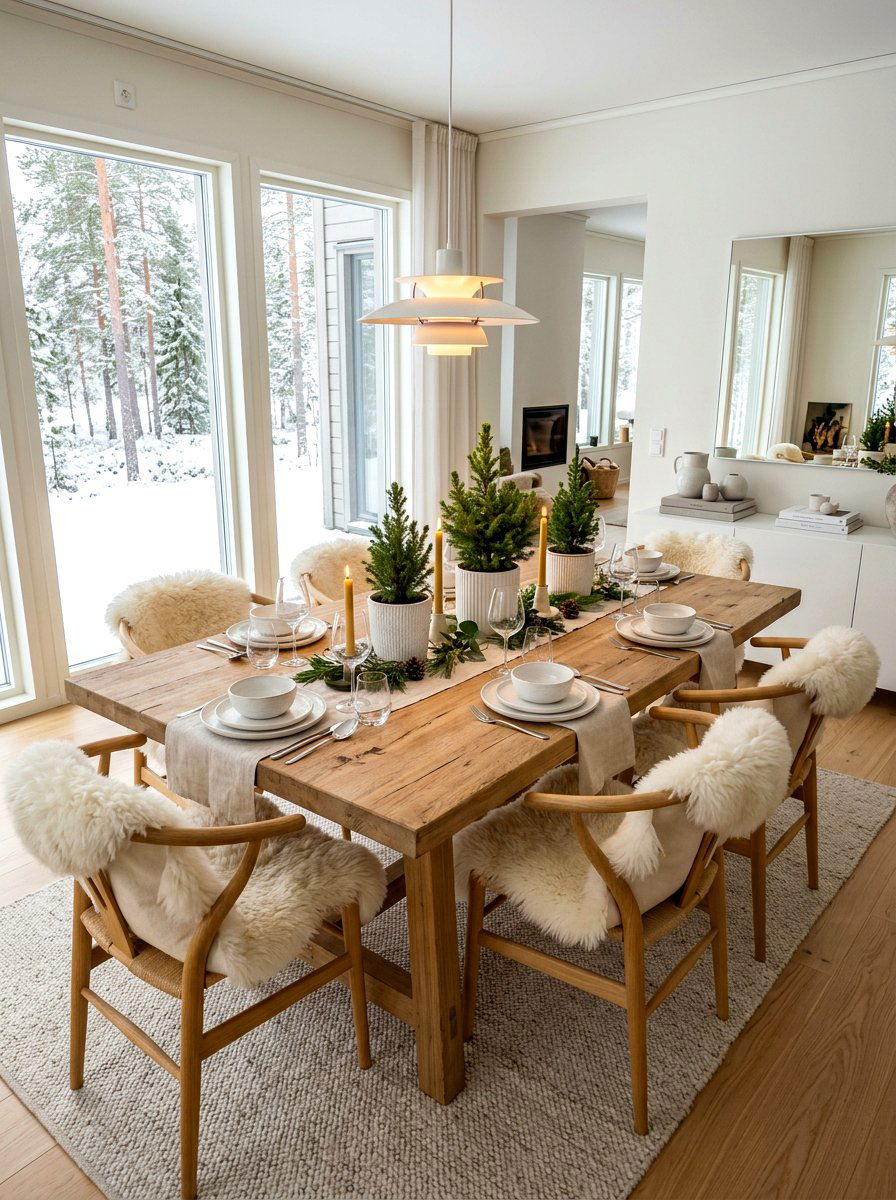 Scandinavian Winter Dining Room - 30 holiday dining table ideas