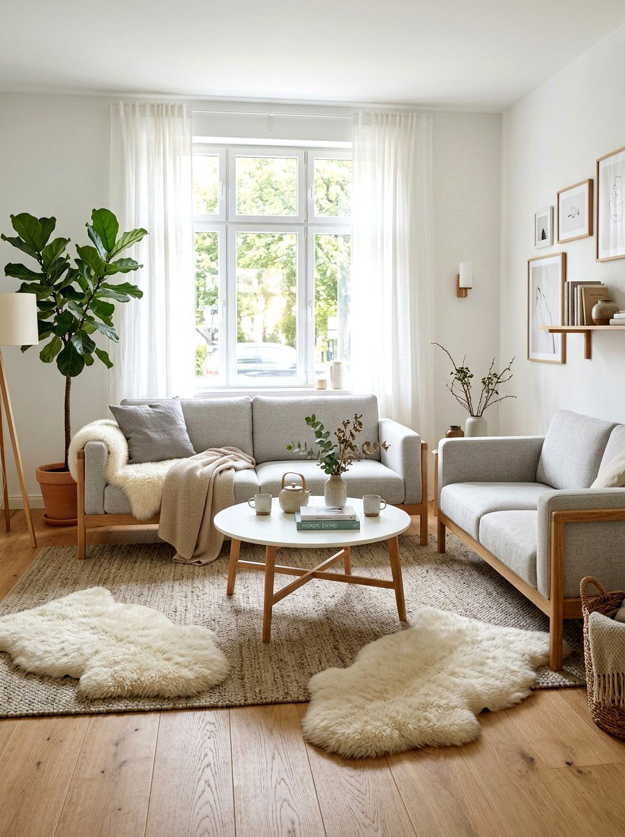 Scandinavian Wood Base Sofas - 30 twin sofa living room ideas