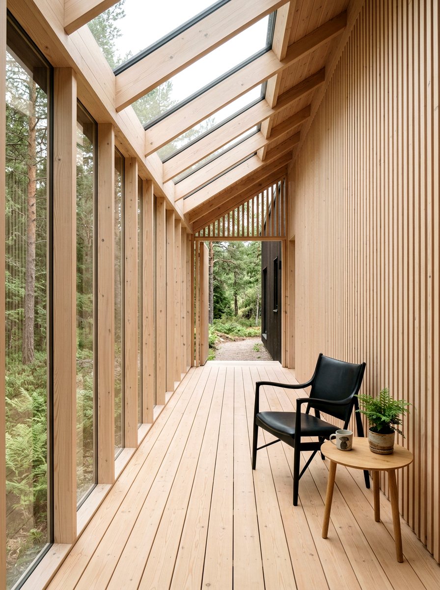 Scandinavian Wood Breezeway - 30 breezeway exterior ideas aesthetic