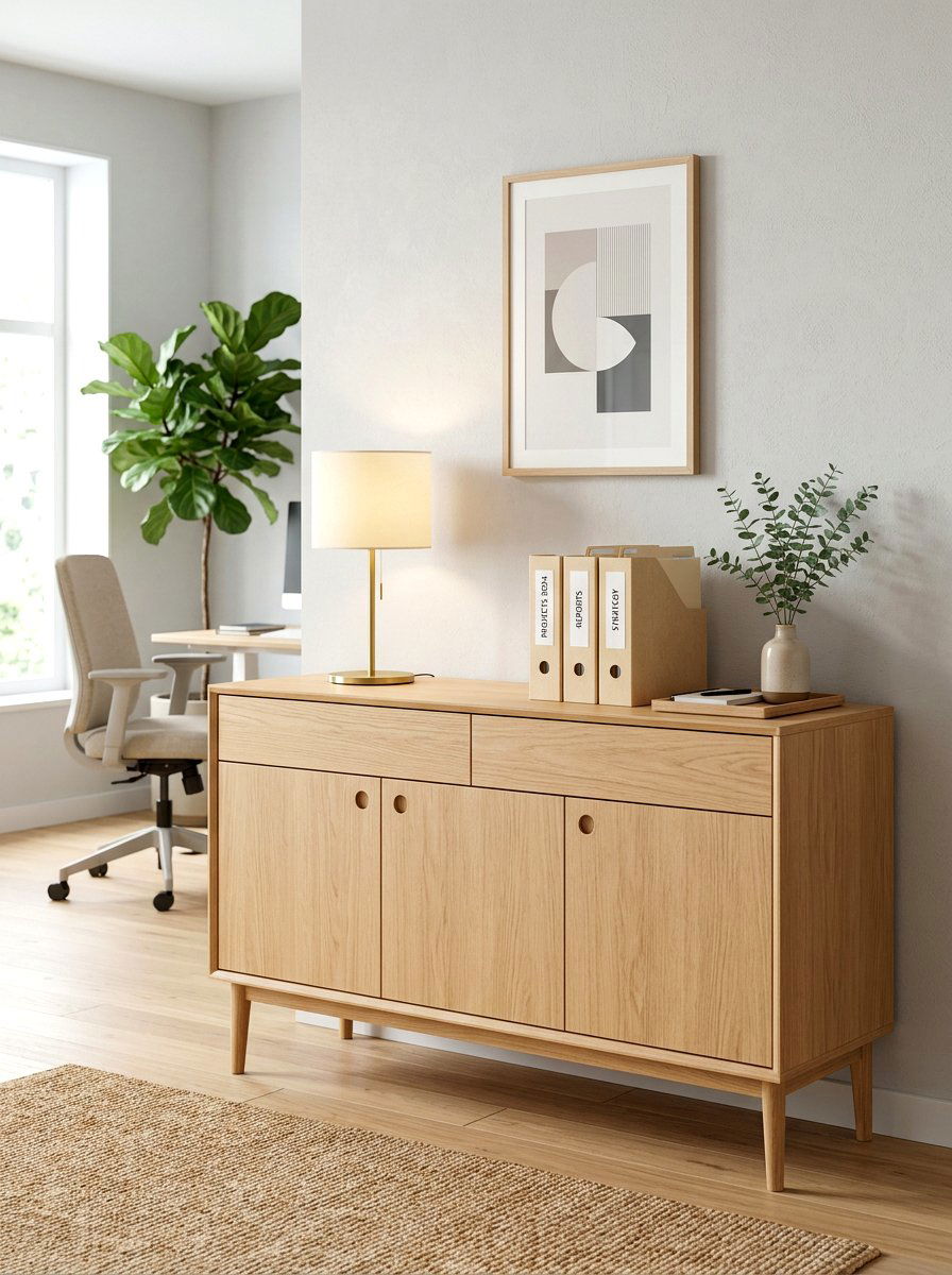 Scandinavian Wood Buffet - 30 office file storage ideas