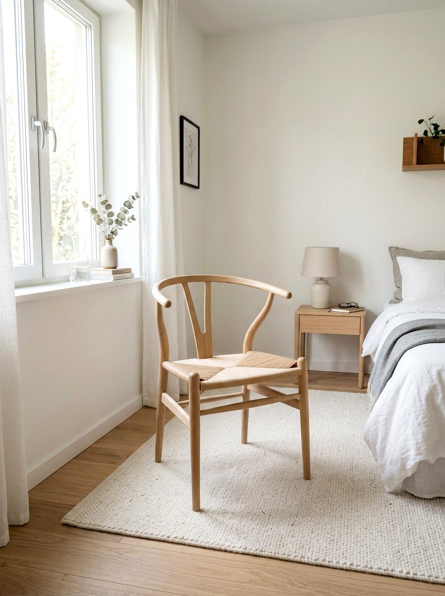 Scandinavian Wood Chair - 30 bedroom sitting area ideas
