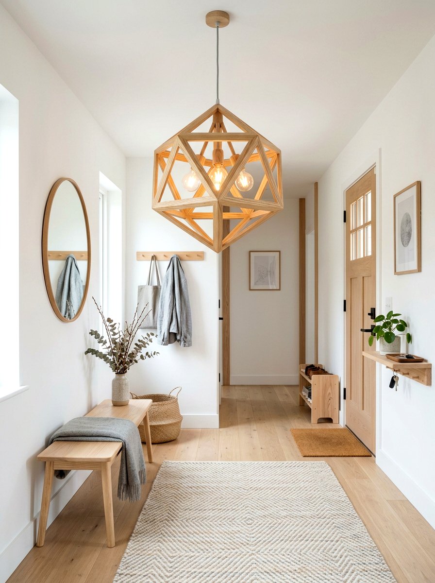 Scandinavian Wood Chandelier - 30 foyer chandelier ideas