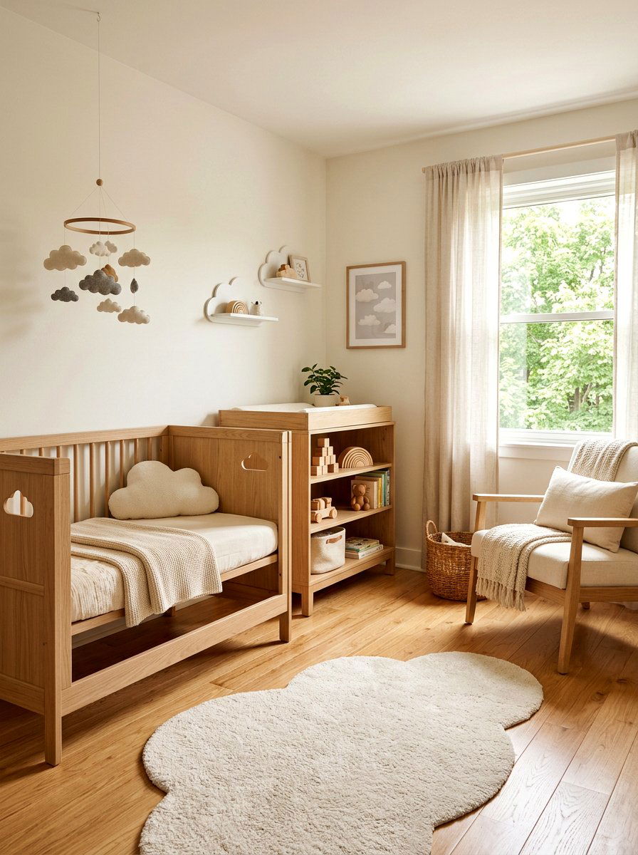Scandinavian Wood Cloud Nursery - 30 cloud nursery ideas