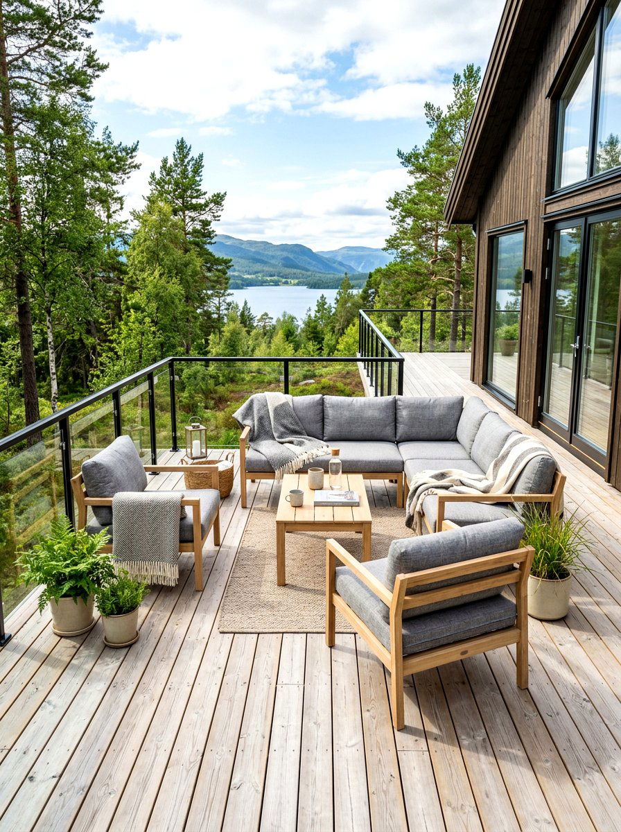 Scandinavian Wood Deck - 30 outdoor breakfast nook ideas