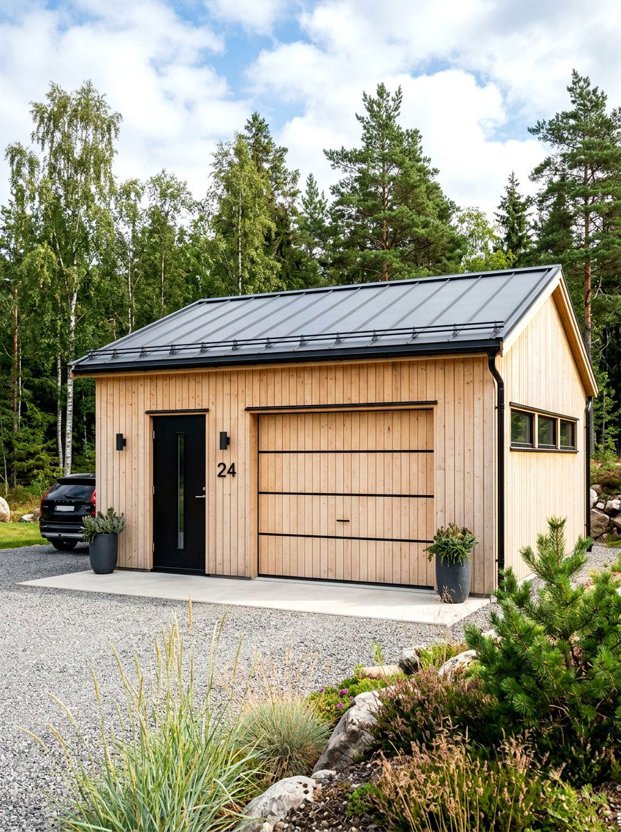 Scandinavian Wood Facade - 30 garage facade ideas
