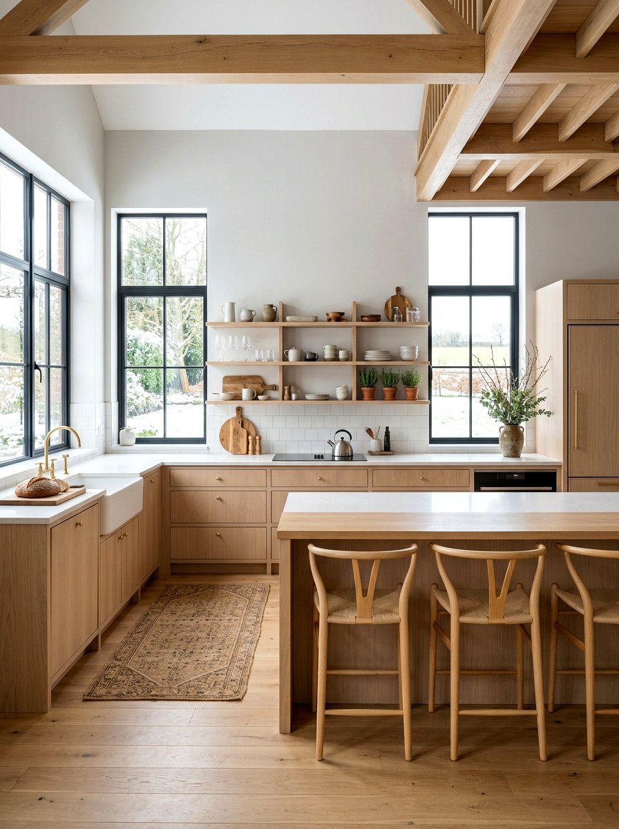 Scandinavian Wood Farmhouse Kitchen - 30 European farmhouse kitchen ideas